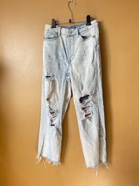 wild fable Light Blue Distressed Straight Jeans